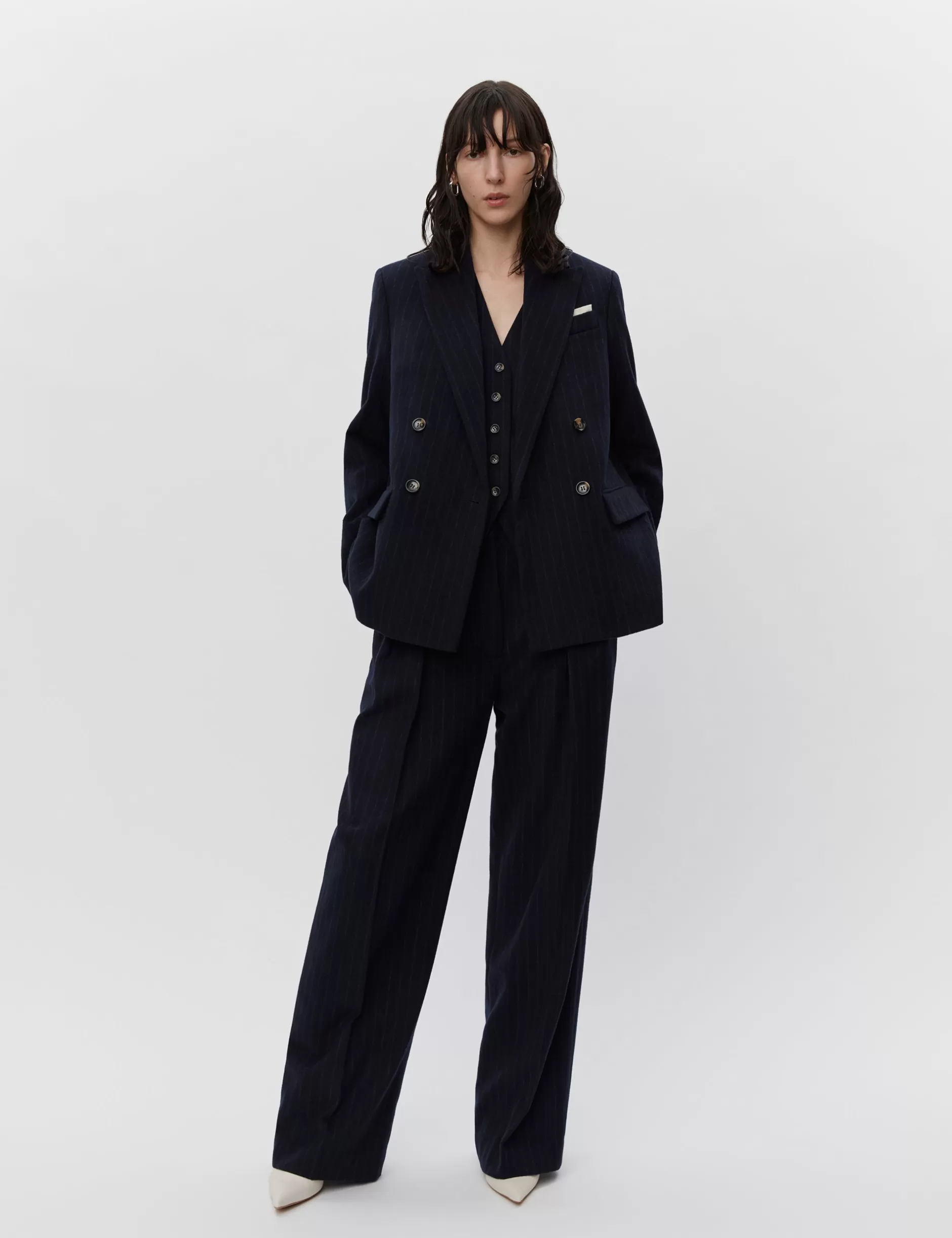 DAY Birger et Mikkelsen Bukser & Shorts*Enzo - Woolen Pinstripe - TOTAL ECLIPSE