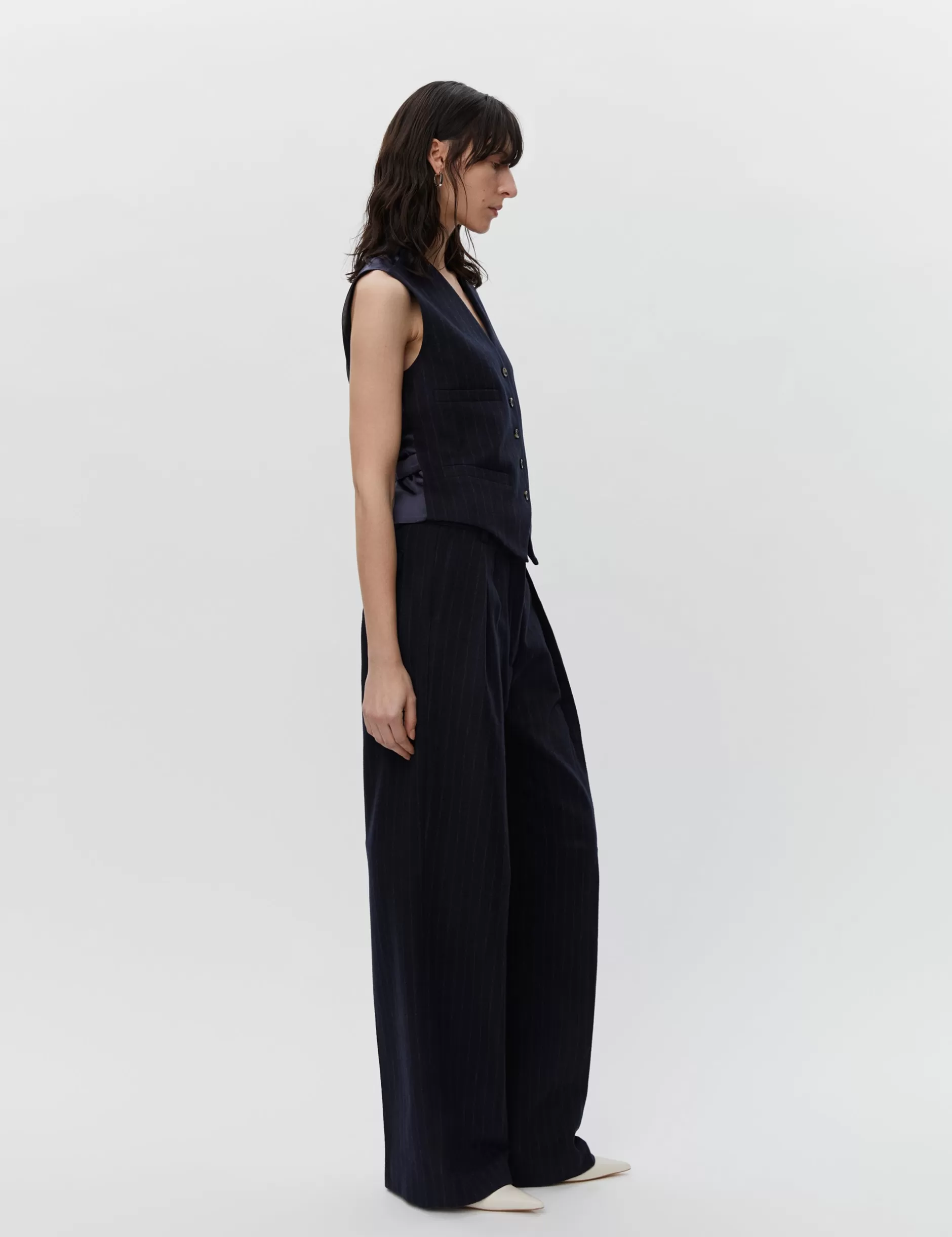DAY Birger et Mikkelsen Bukser & Shorts*Enzo - Woolen Pinstripe - TOTAL ECLIPSE