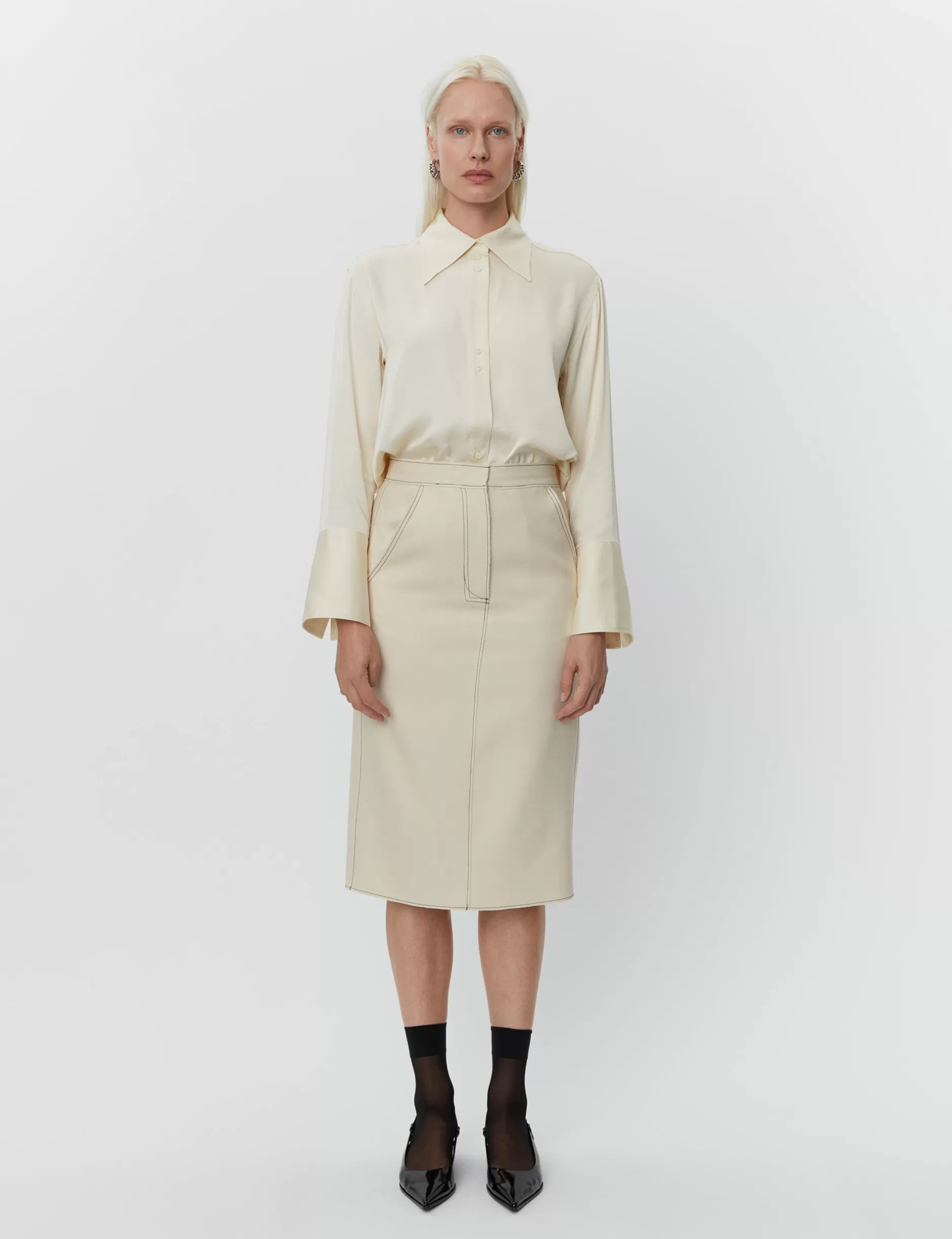 DAY Birger et Mikkelsen Skjorter & Bluser*Felix - Fluid Viscose RD - WINTER WHITE
