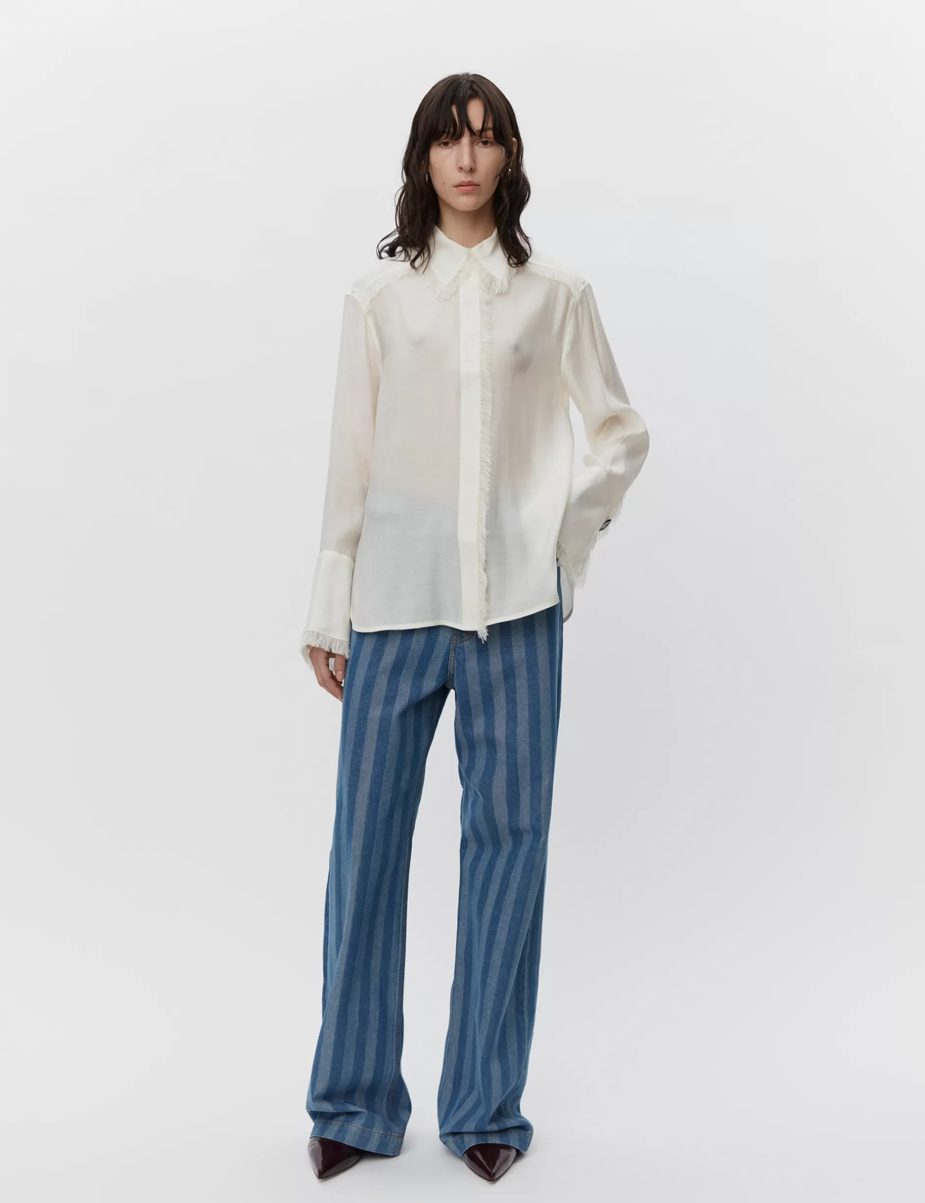 DAY Birger et Mikkelsen Skjorter & Bluser*Havanna - Sheer Fringes - VANILLA ICE