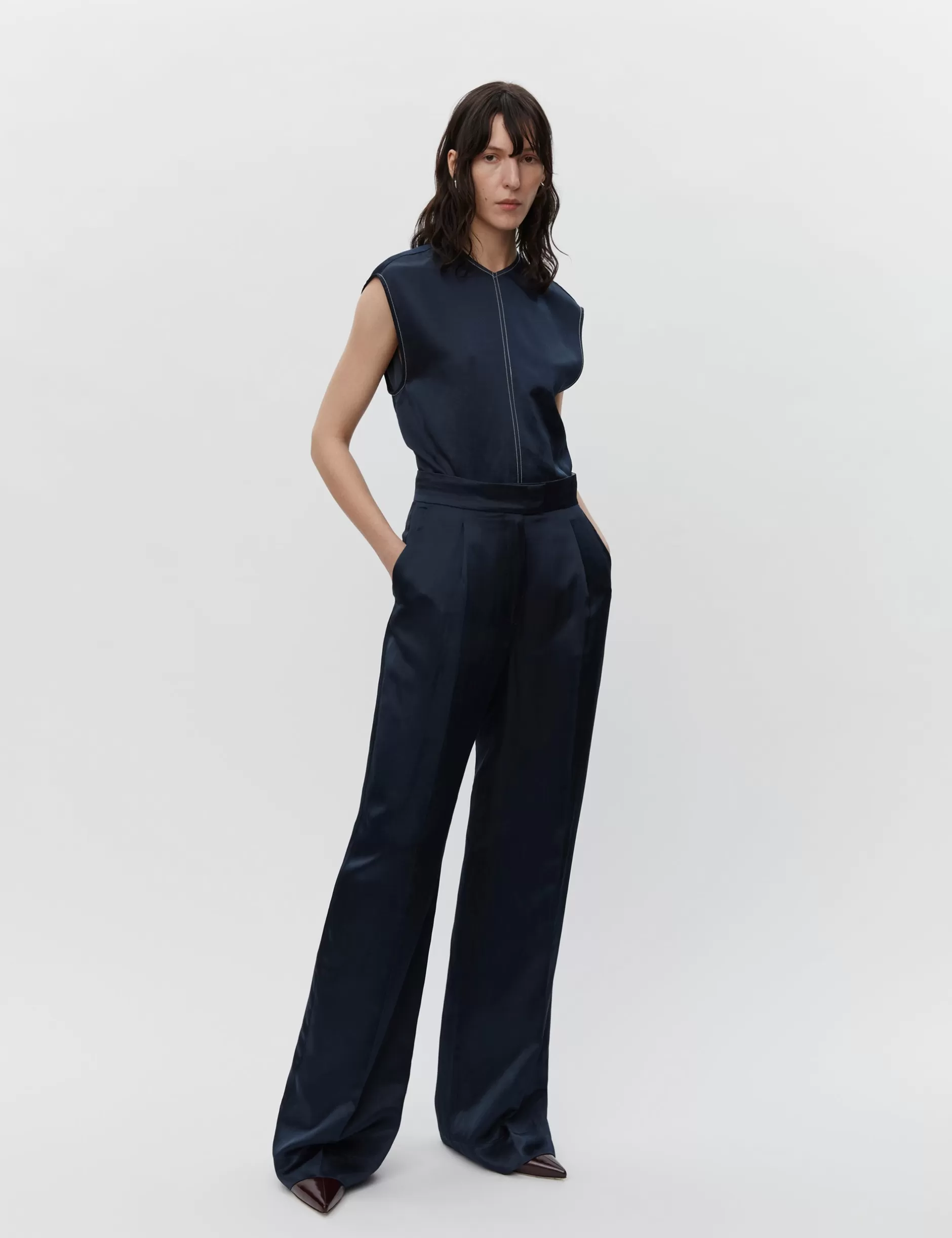 DAY Birger et Mikkelsen Bukser & Shorts*Phoebe - High Shine Blend RD - Dark Sapphire