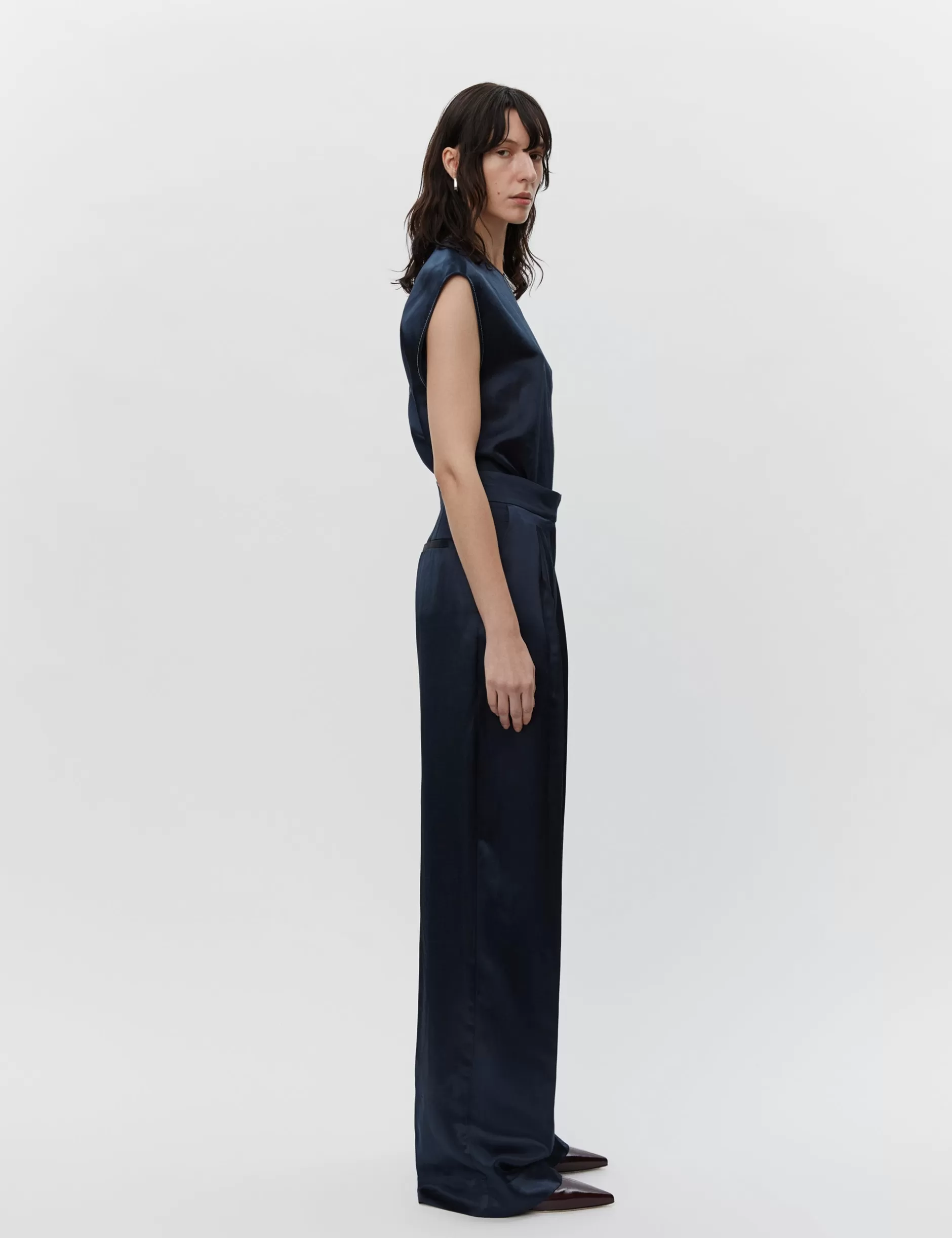 DAY Birger et Mikkelsen Bukser & Shorts*Phoebe - High Shine Blend RD - Dark Sapphire