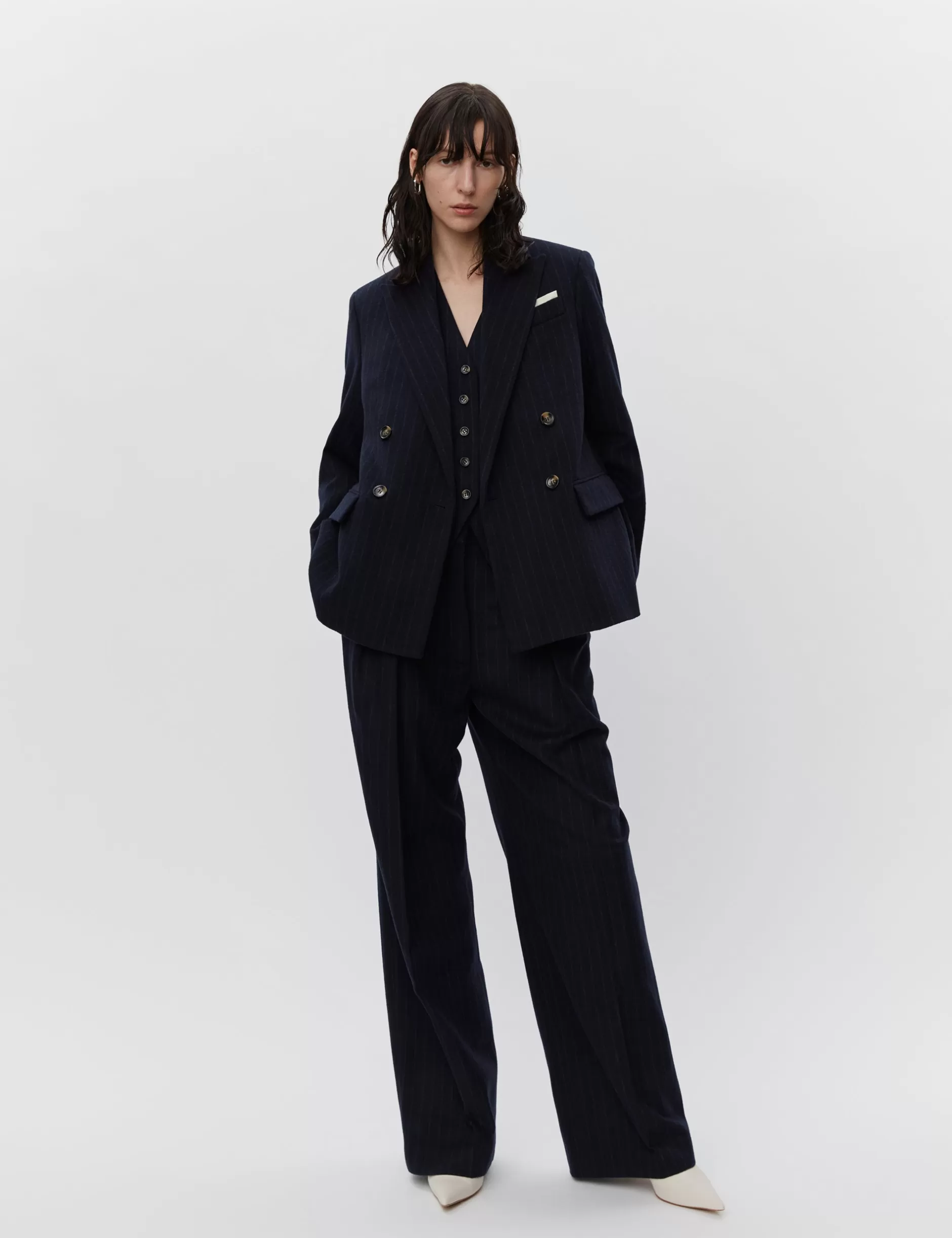 DAY Birger et Mikkelsen Blazere*Preston - Woolen Pinstripe - TOTAL ECLIPSE